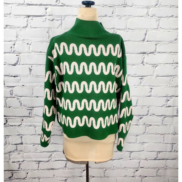 Maeve Sweater Womens xxs Carys Mock-Neck Kelly Green Plush Soft cozycore - Picture 1 of 7